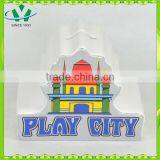 Ceramic Piggy Bank Counting Money Castle House thumbnail-1