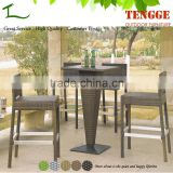 YH-8203 Outdoor rattan wicker patio bar set high leg chair and table