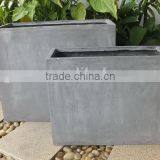 Wholesale Fiberglass Natural Grey Rectangle Pot Set of 2 thumbnail-1