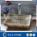 Best price square shape onyx bathroom sink,vessel sink