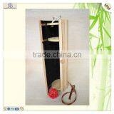 Handles Round Cylindrical Poplar Pine Wine Gift Box thumbnail-3