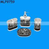 Wholesale Black and White Ceramic Bath Accessory Set thumbnail-1