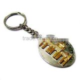 Zinc alloy keychain with gold plating