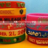 Silicone bracelet with embossed logo