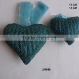 Heart shaped blue colour set of 2 pcs Glass bead Christmas tree ornament available in all colours and sizes