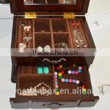 2016 Hot Sell Custom Wooden Jewelry Box Brown Jewelry Case for Women Love thumbnail-3