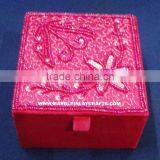 Pink Color Zari Embroidery Box thumbnail-1