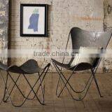 Home Furniture Black Color Metal Iron Butterfly Chair Frame With Black Leather thumbnail-4
