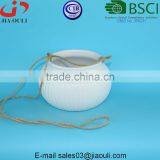 BSCI Audit Factory Glazed White Hanging Planter Pot thumbnail-4