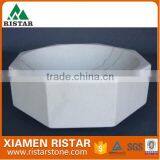 Beautiful Round White Marble Stone Bathroom Basins and Stone Sinks RST-SB037 thumbnail-1