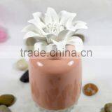 Natural Lavender Scented Plaster Flower Fragrance Diffuser With Ceramic Bottle thumbnail-5