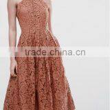 China Latest Clothing OEM Lace Pinny Scallop Margin Prom Midi Fashion Dress thumbnail-2