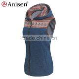 Plus Size Clothing Polyester Fleece Hooded Women Vest thumbnail-5