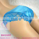 Front Full Transparent Lace Fabric Back Shiny Satin Panties With Lace thumbnail-5