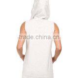 Women Vest Waistcoats With Hooded Sleeveless Half-zip Hoodie White and Gray Color thumbnail-3