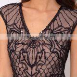 2016 Latest Black Embellished Mesh Dress thumbnail-3