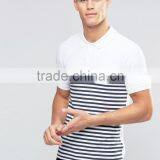 MGOO Customzied Black And White Stripe Polo Shirts Short Sleeves Muscle Shirts In Rib thumbnail-2