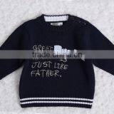 Words Embroidery Jersey Knitted Kids Pullover Sweater Crew Neck thumbnail-2