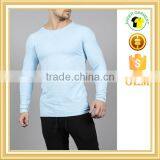 95%cotton 5% Spandex Tight Fitted Long Sleeve Gym t Shirt for Men thumbnail-1
