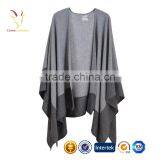 Color Block Knitted Wool Ponchos,Women Wraps Ponchos thumbnail-5