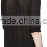 Half Sleeve Black Men Winter Cashmere Pullover Fashionable Sweaters for Man thumbnail-3