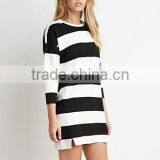 Women's Classic Stripes Split Mini 7 Minutes of Sleeve Dress thumbnail-1
