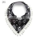 S17223A Soft Organic Cotton Baby Bandana Drool Bibs With Pom-Pom thumbnail-5