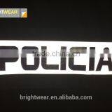 Relfective Policia With Blue Printing Reflective Letter be Heated on Vest for Spain Market thumbnail-2