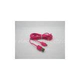 USB A Type To Micro USB Connector 2M Pink Cell Phone USB Cables for BlackBerry / Samsung