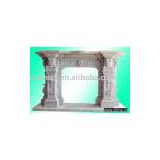 classical marble fireplace with flower sculpture (YL-B018)