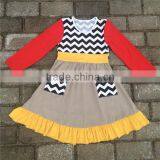 Girls Cotton 100% Dresses Cute Baby Spring Clothes Ruffled Long Sleeve Stripe Kids Dress Collection