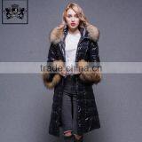 2017 Italian Beautiful and Fashion Pattern Goose Down Jacket With Big Fur Collar and Cuff for Lady thumbnail-5