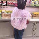 2016 European Winter New Girls Light Blue Cute Plush Real Fox Fur Kids Fur Vest thumbnail-6