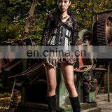 Steampunk Brocade Underbust Synthetic Leather Corset With Buckles and Studs thumbnail-5