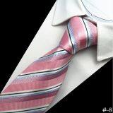 Satin Purple Polyester Woven Necktie Classic Strips Knit