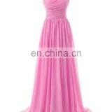 Cheap Bridesmaid Dress for Wedding 2016 One Shoulder Hot Sale Hand Made Flowers Long Evening Dress Wedding Party Gowns thumbnail-1