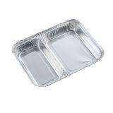 Household 2- Compartments Disposable Aluminium Foil Food Tray Aluminum Foil Compartment Food Container thumbnail-2