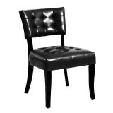 Oversized Solid Wood Dining Chair with PU leather Black