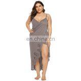 LAITE D2119 Women Hollowing Out Casual Dresses Women Plus Size Dress Ladies Beach Smock thumbnail-4