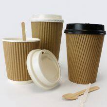 12 oz Disposable Coffee Cups for Takeaway Drinks Triple Wall Insulated Paper Cups for Hot Drinks and Leak Proof Lids thumbnail-2