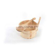 Proway Shower And Sauna ECO Friendly Large Stainless Steel Wooden Adult Bath Bucket