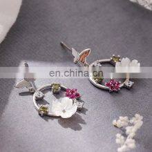 New Arrival S925 Silver Post Summer Gold Butterfly Earrings thumbnail-3