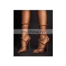 Women Shoes New Design Attractive Color Lace up High Heel Women's Sandals thumbnail-2