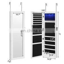 Hanging Wall Mounted Jewelry Cabinets Storage Organizer With Mirror Full Length Mirror thumbnail-3