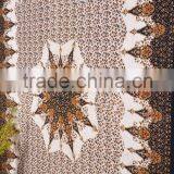 Indian Tapestry Cotton Brown Floral Print Vintage Wall Hanging Tapestries Throw Mandala Print Bedsheet thumbnail-2