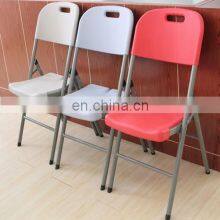 Simple Portable Dining Table and Chair Portable Backrest Outdoor Leisure Conference Plastic Folding Chairs thumbnail-3