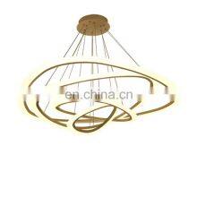 High Lumen Decorative Circle Hanging Light Modern Acrylic Vintage Color Changing Led Chandeliers Pendant Lights Lamp thumbnail-1