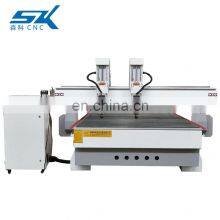 SENKE Factory Price 1325 3 Axis Doble Heads CNC Router Wood Working Machinery T-Slot Table thumbnail-3