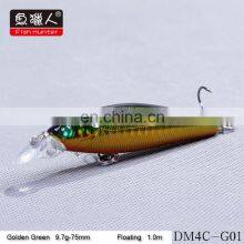 Fish Hunter DM4C Minnow 75MM/9.7G/1M Fishing Bait Lure Hooks Artificial Hard Minnow Fishing Lures thumbnail-5