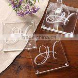 Wedding Glass Coasters Frosted Cup Mat Cheap Giveaway Gifts thumbnail-1
